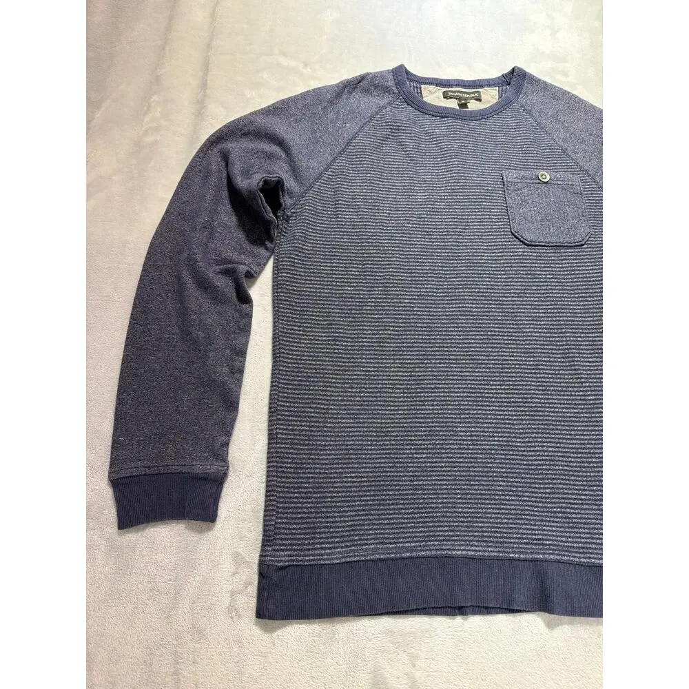 Banana Republic Men's Medium Preppy Navy Striped Raglan Long Sleeve Shirt M